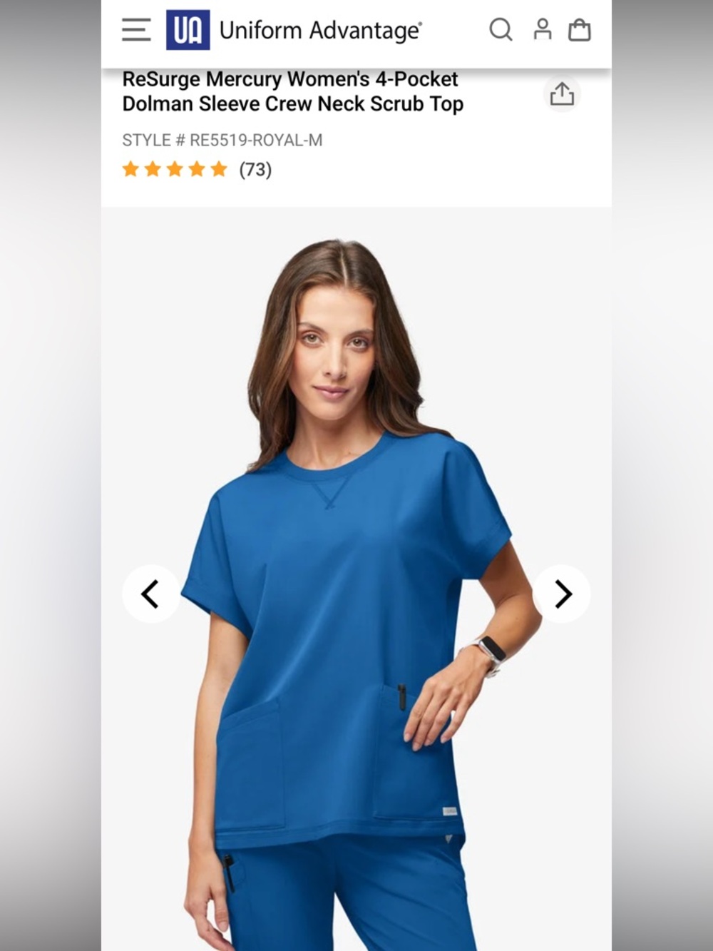 Women’s ReSurge Mercury 4 Pocket Dolman Sleeve Crew Neck Scrub Top